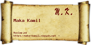 Maka Kamil névjegykártya